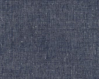 Essex Navy Linen Cotton Fabric by Robert Kaufman – Yarn Dyed Homespun Woven