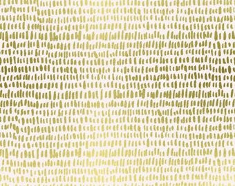 Tkanina bawełniana metaliczna: Wildwood Hatchmarks Cream firmy Rifle Paper Co.
