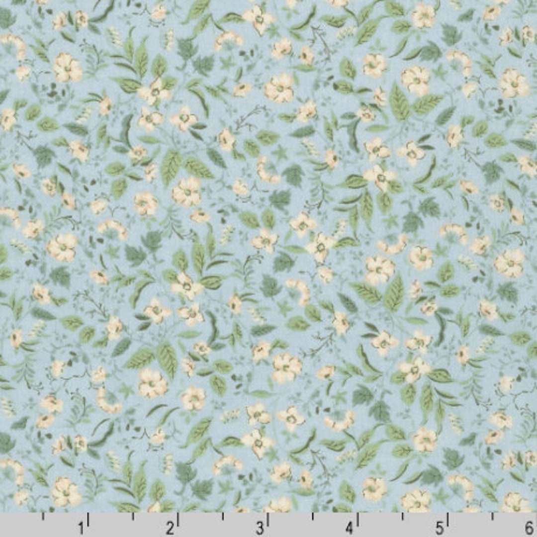 Robert Kaufman Cotton Lawn Sevenberry Petite Nostalgia Lawn Blue Fabric