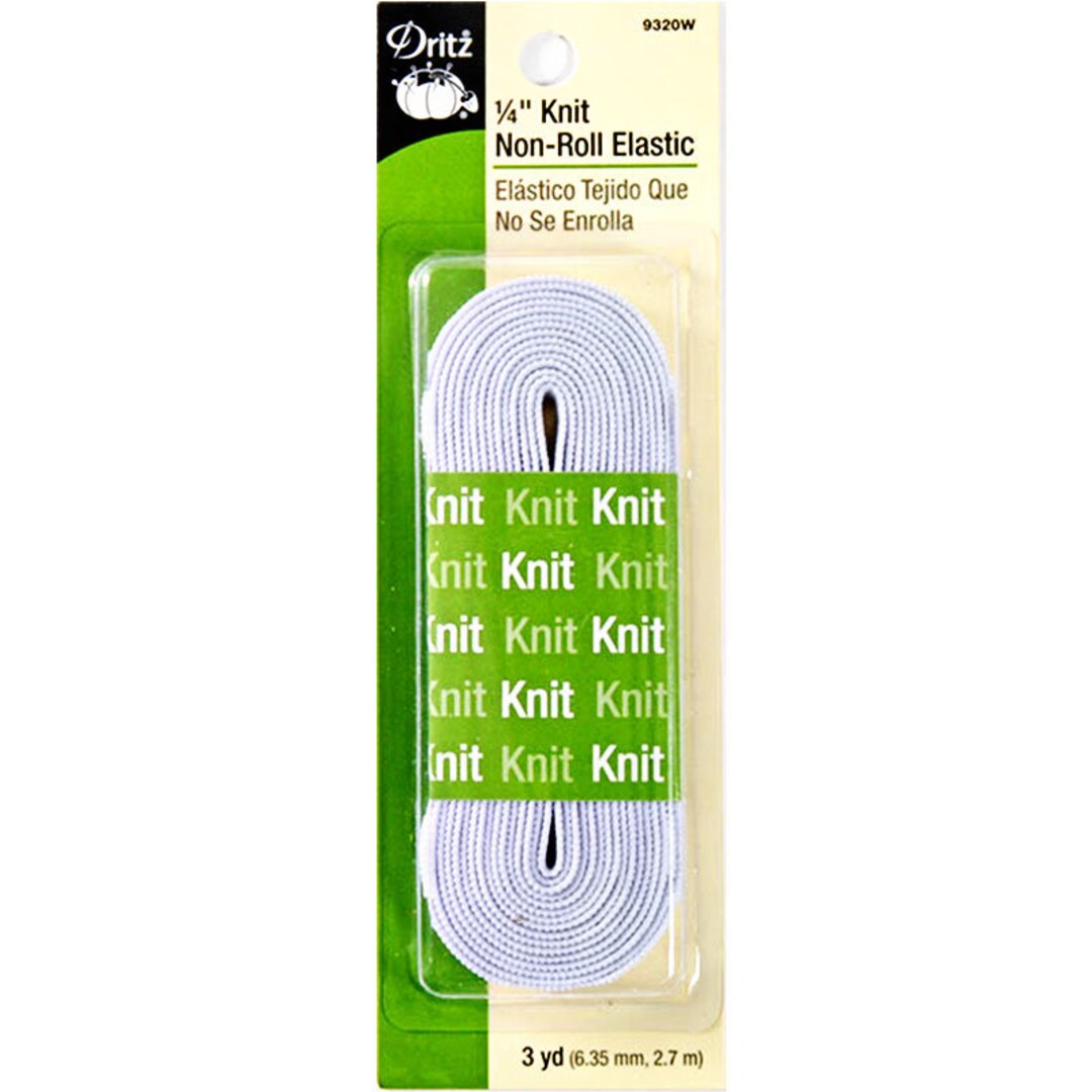 Dritz 9480W Non-Roll Woven Elastic, White, 1-1/2-Inch by 10-Yard