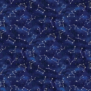 Owl Always Love You - Constellations Fabric - Digital Print - Cotton Fabric