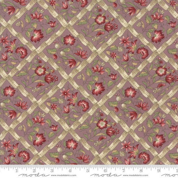 Moda Fabrics - Jardin de Versailles - Floral Dahlia Lavender Fabric by French General - Cotton Fabric