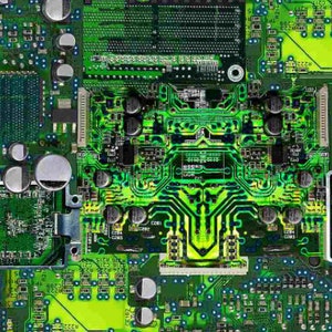 Math & Science - Circuit Board Fabric by Gail Cadden - Cotton Fabric