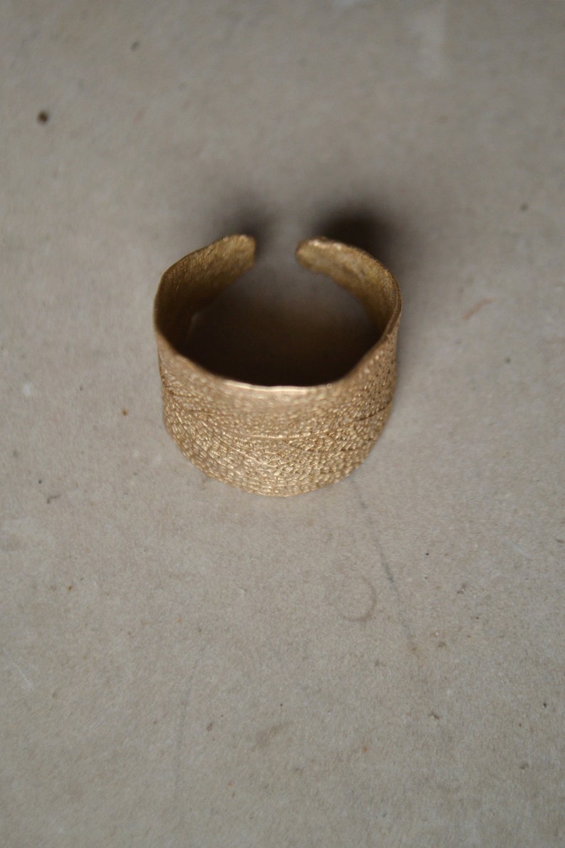 Sage ring, handcrafted unique boho minimal jewellery, gold bronze ring image 3