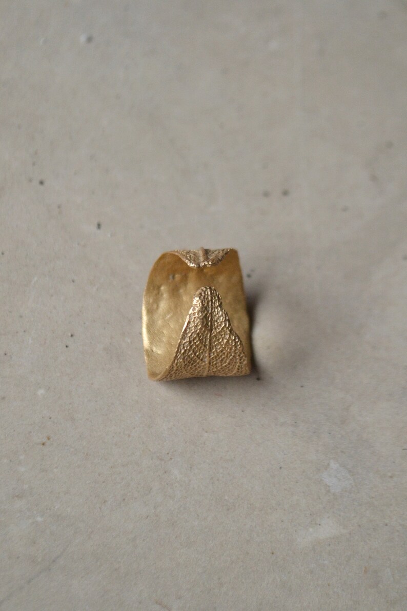 Sage ring, handcrafted unique boho minimal jewellery, gold bronze ring image 4
