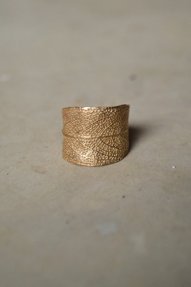 Sage ring, handcrafted unique boho minimal jewellery, gold bronze ring image 2