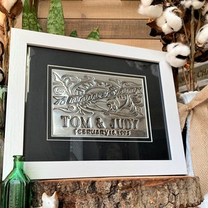 25th Anniversary Engraved Metal Sign Personalized Gift