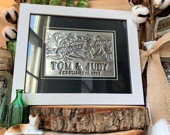 25th Anniversary Engraved Metal Sign: Personalized Family Gift