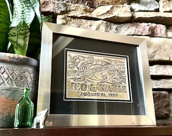 25th Anniversary Gift | Personalized Silver Anniversary Sign | Engraved Metal Keepsake