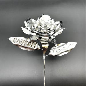 Metal Rose 10th Tin Ten Year Traditional Anniversary Gift for Her
