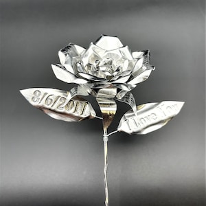 Metal Rose 10th Tin Ten Year Traditional Anniversary Gift for Her