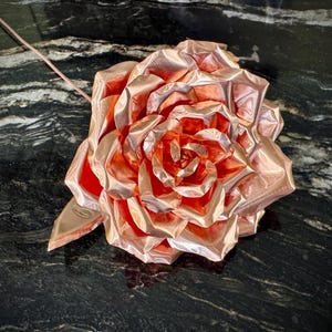 Personalized Copper Rose: 7th Anniversary 7 Year Metal Flower Gift