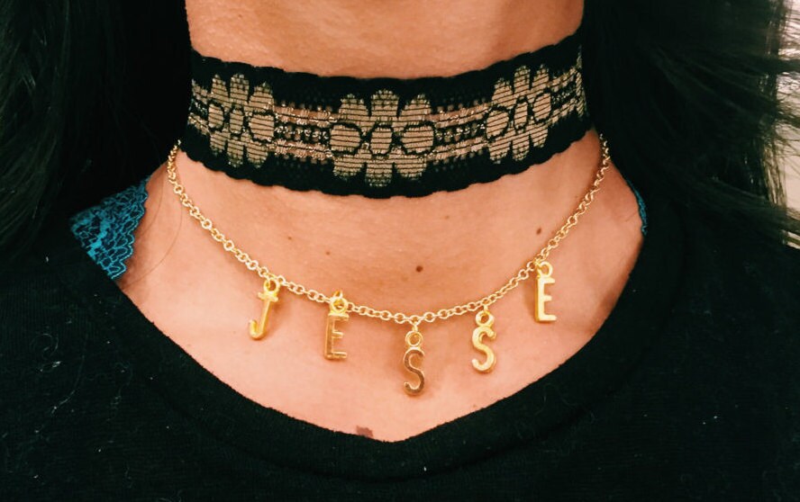 TIKTOK Personalized Name Custom Necklace Large Letters Etsy