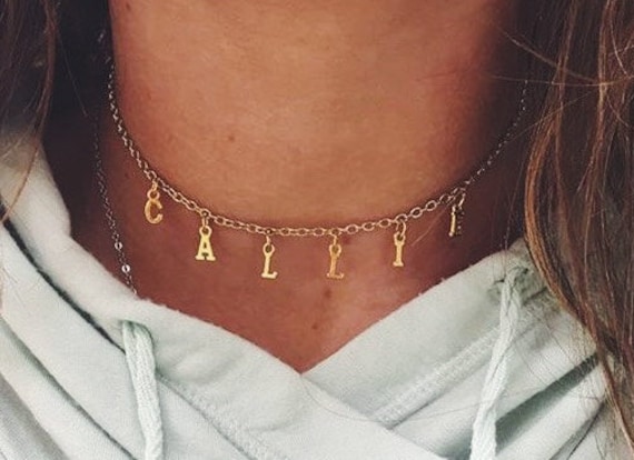Small letter hotsell name necklace