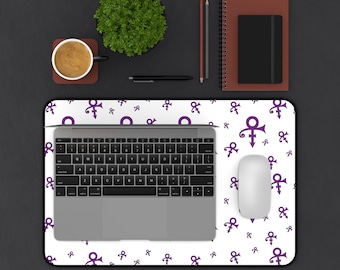 Prince Symbol Desk Mat, Music Lover Gift, Office Decor, Keyboard Pad, Workspace Accessory, Purple Rain