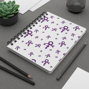 Prince Symbol Spiral Journal, Music Lover Notebook, Purple Rain Fan Gift image 1