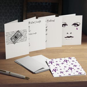 Tarjetas de notas, El artista anteriormente conocido como Prince, Tarjetas de felicitación Prince, Papelería para amantes de la música, Juego de tarjetas de notas único, Paquete de 5 tarjetas