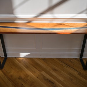 Cherry River Console Table with Blue Resin/Epoxy image 2