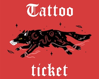 Tattoo Ticket - Tattoo Pass - Tattoo Toestemming - Tattoo Ontwerp - Illustratie - Kunst - Inkt - DIGITALE DOWNLOAD