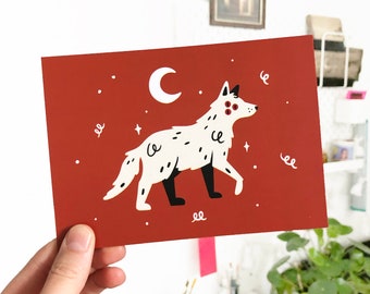 White Celestial wolf  - A6 Print / Postcard