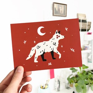 Lobo celestial blanco - Impresión A6 / Postal