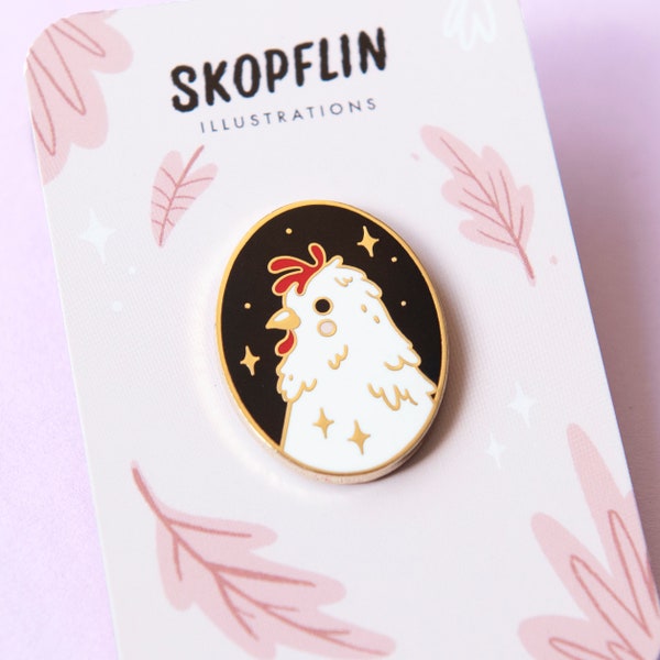 The Forgotten Ones - Starry Chicken Hard Enamel Pin - Cute Chicken Art Gift