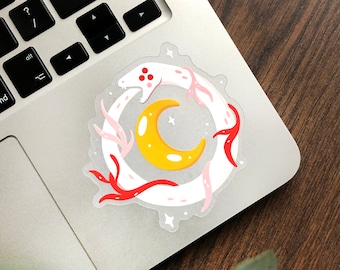 The Eternal Cycle - Ouroboros transparent sticker - Moonchild Sticker - Snake art stickers Die Cut Transparent Vinyl Sticker