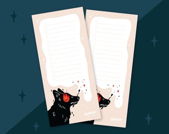 Firestarter to do list - wolf notepad - wolf illustration - wolf art gifts