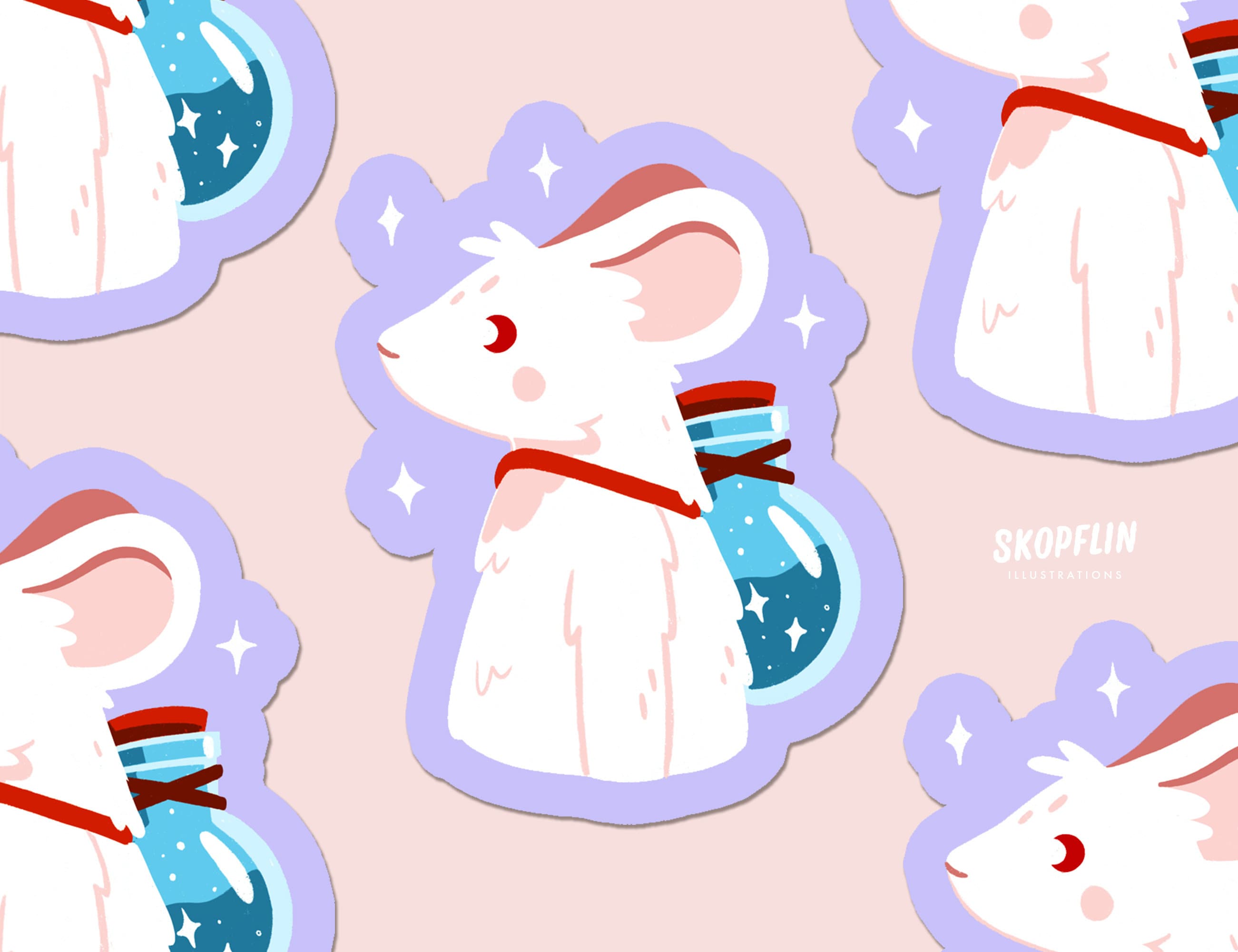 Mouse Hunter Sticker Cute Adventurer Mouse Sticker - Die Cut Vinyl Sticker - Etsy