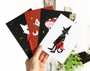 Conjunto de postais de animais - 4x impressões A6