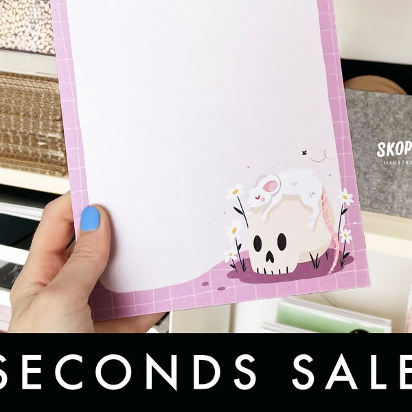 SECONDS SALE! | B-GRADE |  A5 illustrated notepad - Cute stationary to do list - Sleepy mouse illustration