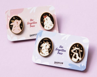 The Forgotten Ones - Set of 4 pins - Cow, Goat, Pig & Chicken Hard Enamel Pin Set - Starry Lovers Enamel Pins