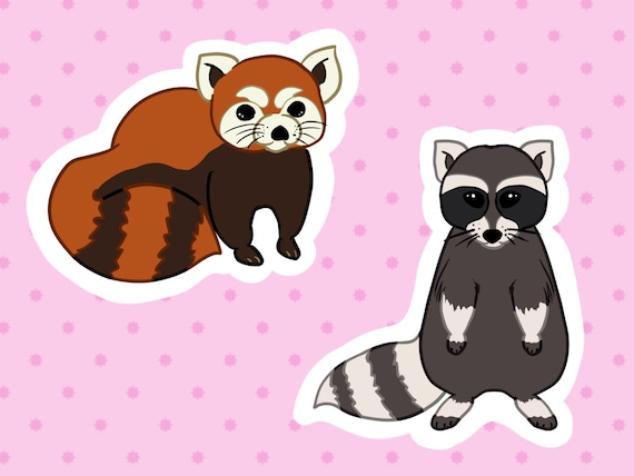 Red Panda & Raccoon Stickers 