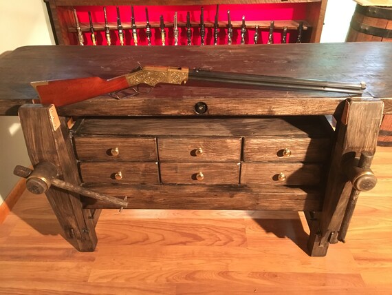Vintage Gunsmith Carpenter Workbench Etsy