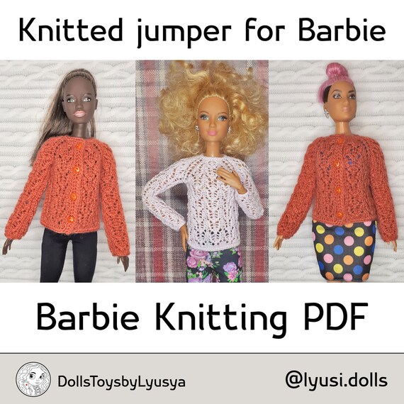 Jumper Knitting Pattern for Barbie doll 115 inch doll Etsy