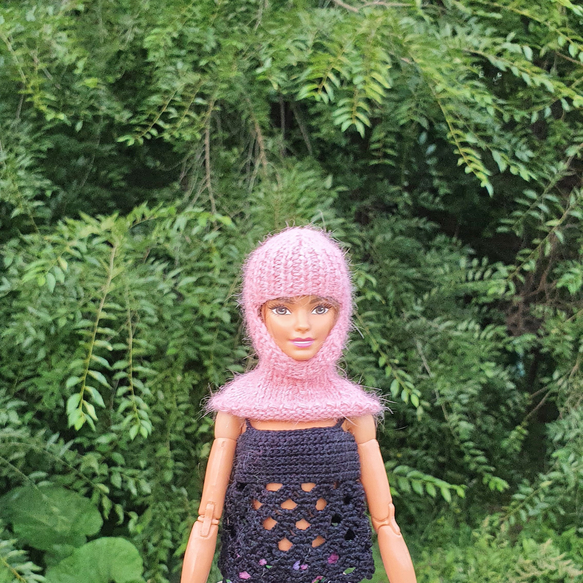 Knitted hat helmet for Barbie doll Knitted balaclava for a | Etsy