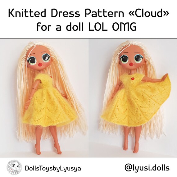 DIY Knitting pattern Outfit for lol omg Fluffy airy dress for Etsy