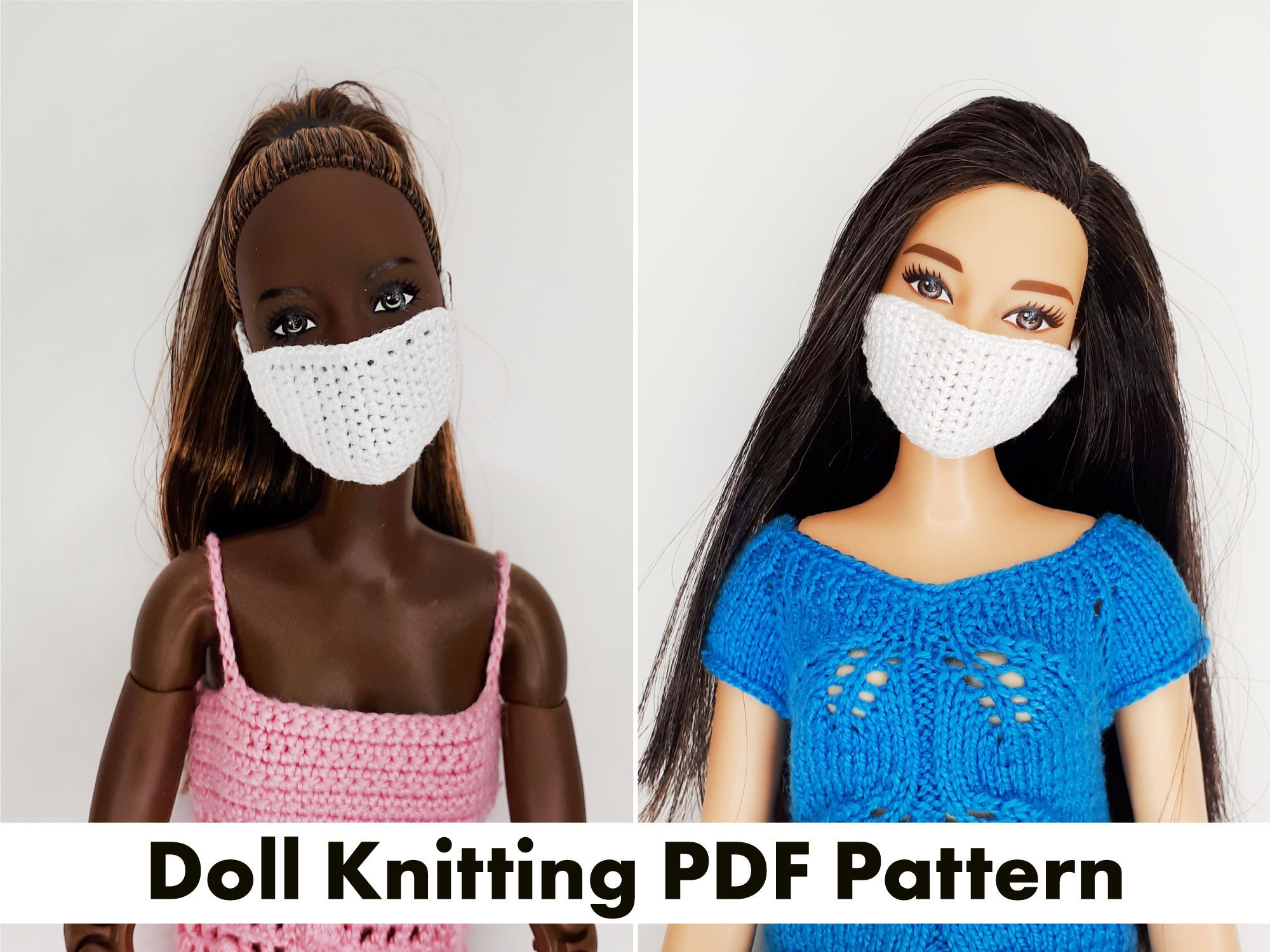 DIY Face mask for Barbie dolls Pattern PDF. DIY miniature Etsy