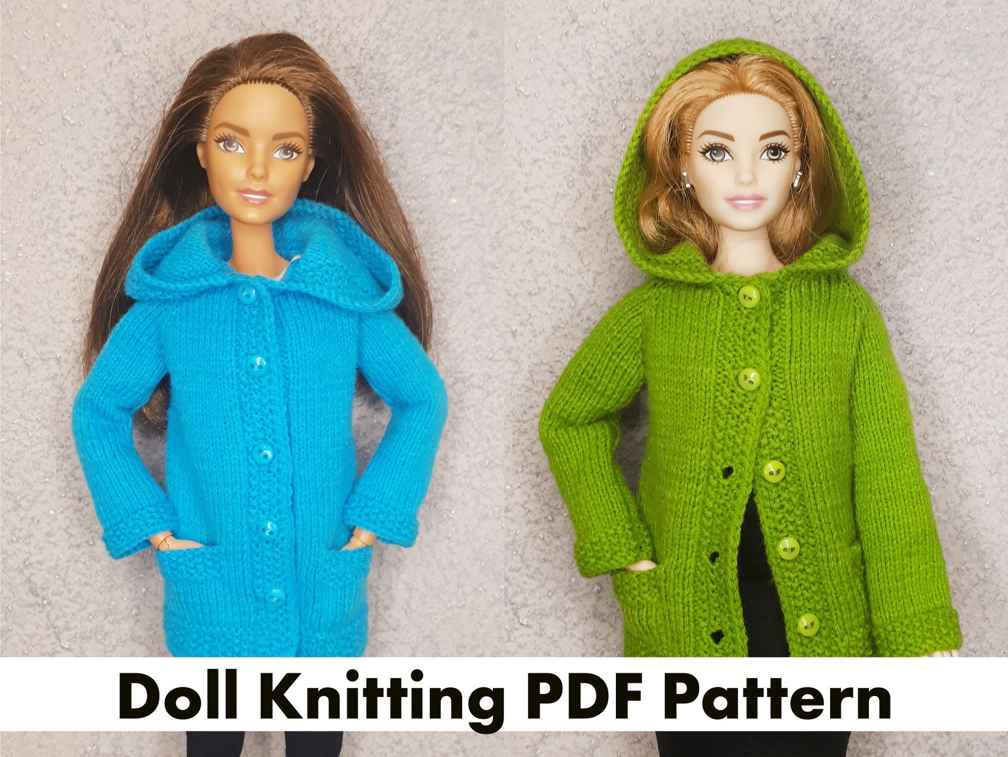 Pattern for doll Barbie cardigan Knitting Pattern 115 inch | Etsy