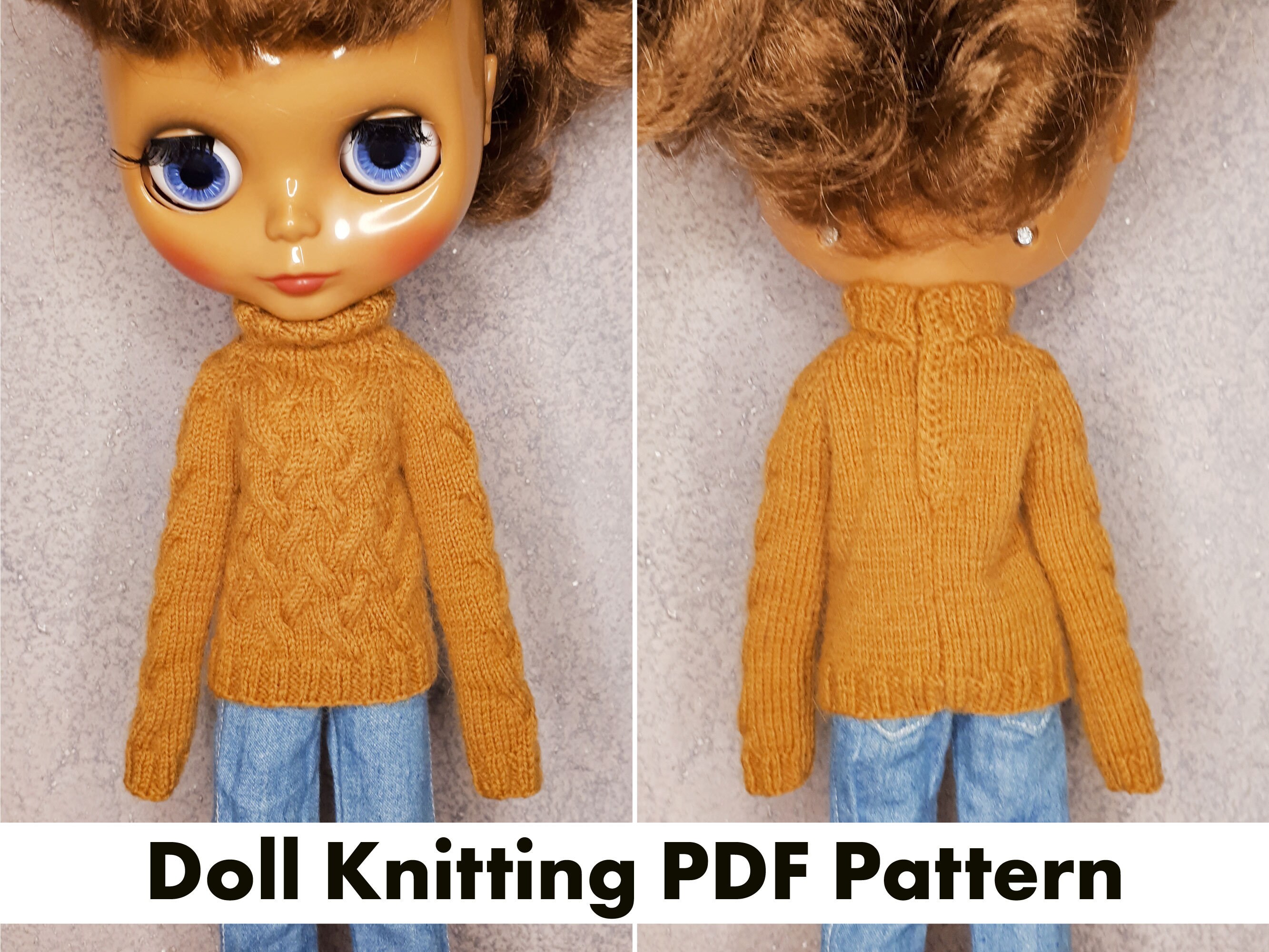 DIY Blythe doll Sweater knitting pattern mini clothes for 1/6 Etsy