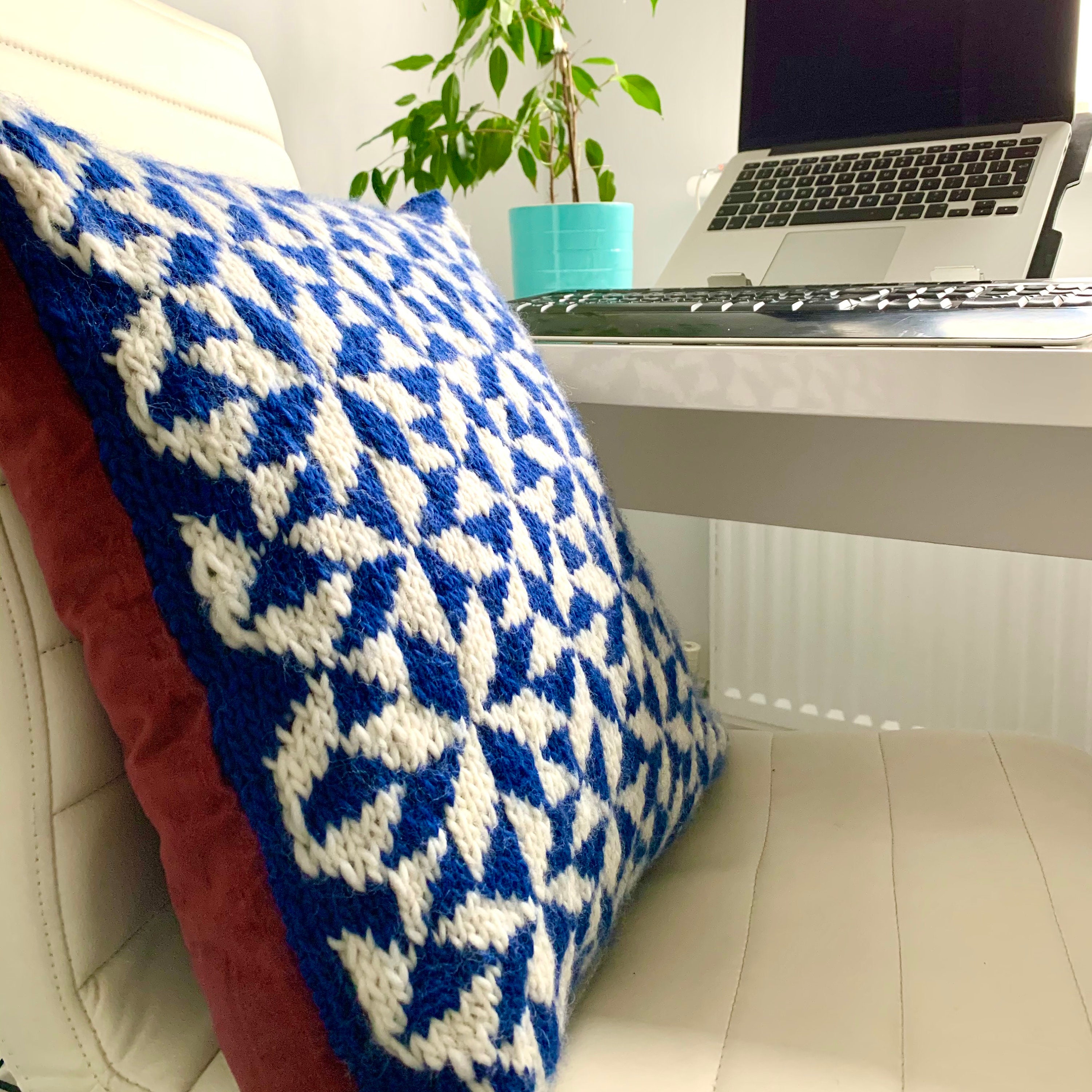 Knitted Cushion Knitting Pattern Modern Rustic Home Décor Etsy