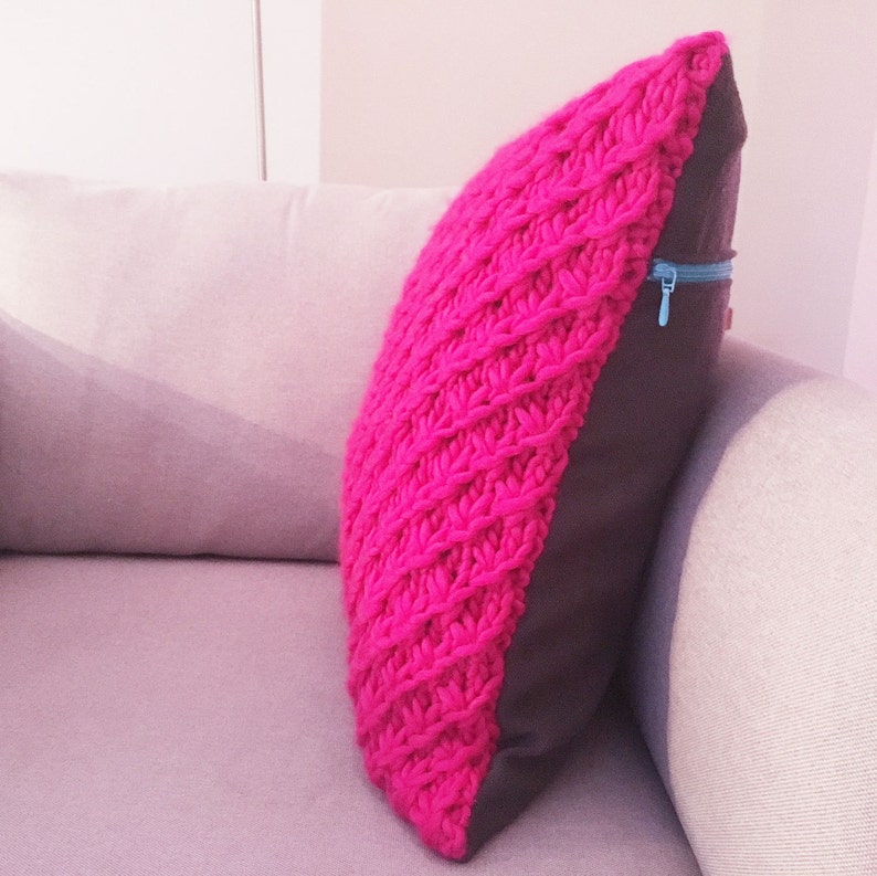 Chunky Knit Pillow Cushion Cover DIY Pattern Housewarming Etsy UK