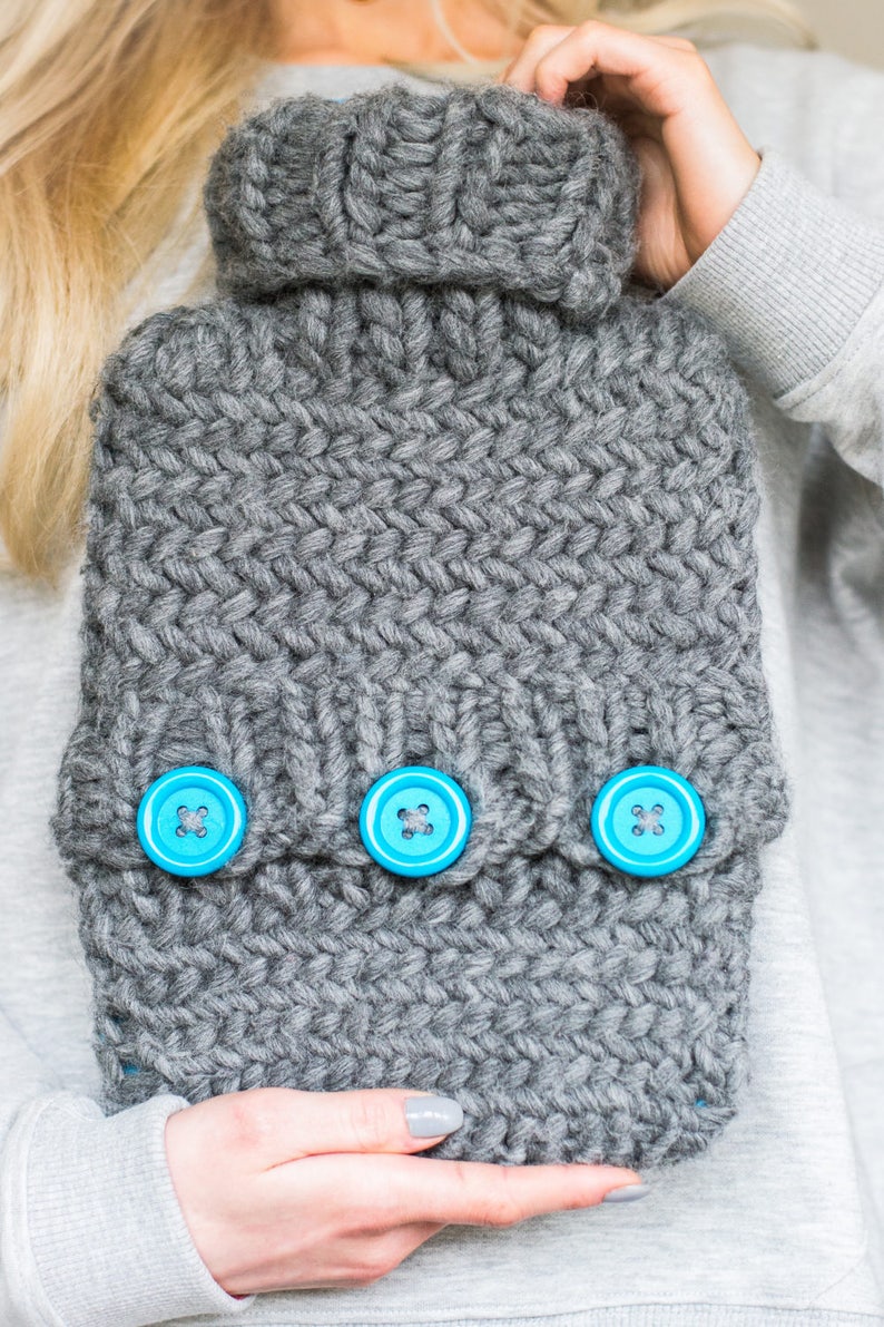 Hot Water Bottle Cover KNITTING PATTERN Chunky Knit Warm Etsy
