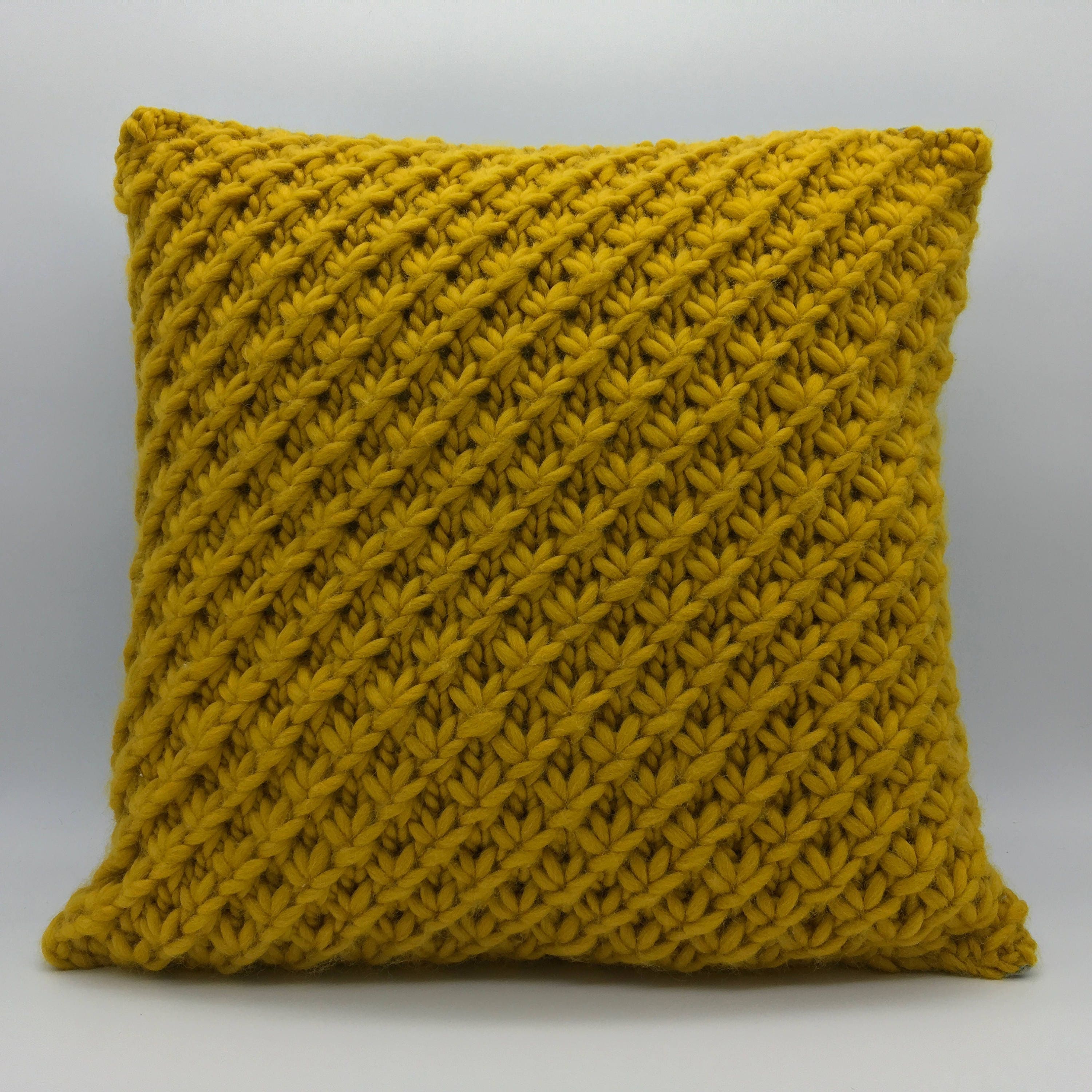 Knitted Cushion Knitting Pattern. Soft Chunky Knit Decorative Etsy
