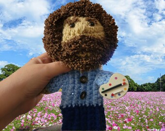 Allthatissimple Handmade-Crocheted Bob Ross Golf Club Cover. Pictured is a Driver Cover. We don't miss any details!