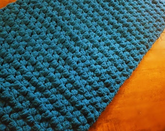 24in x 60in Allthatissimple Handmade-crocheted Bath Mat. Made with chunky yarn.