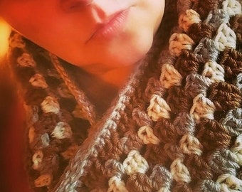 Handmade crocheted Cowl-buttoned-neck or infinity scarf, by Allthatissimple. Custom choose your color/s! Order today before it gets cold.