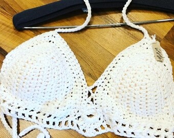 Allthatissimple Handmade-Crocheted Boho Halters or Bikini Tops-your choice.