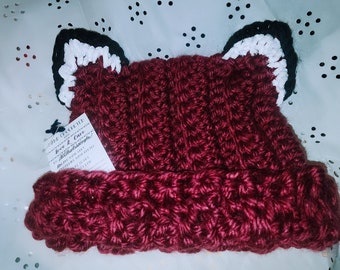 Allthatissimple Handmade-Crocheted Adult or Youth Cat Hat. Always Free Shipping!
