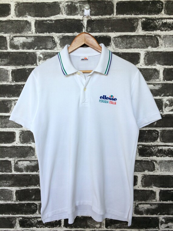 Vintage Ellesse Polos Shirt Ring Collar 